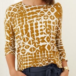 NWOT GARNET HILL Silk Cotton Boxy Oversized Sweater Women's S Relaxed Fit Print